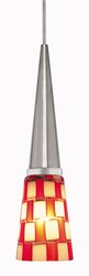 Oggetti Red/Creme Check Carnevale Cono Pendant